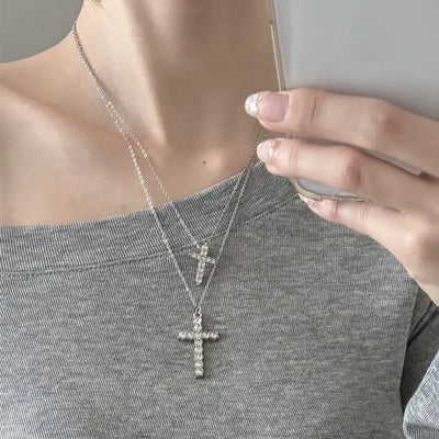 Aped Cubic Cross Necklace