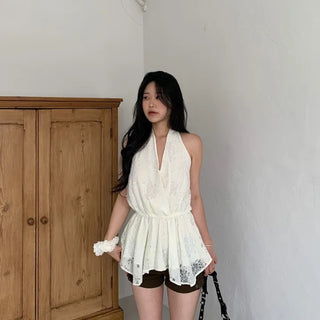 Chewing Layered Button Sleeveless Top