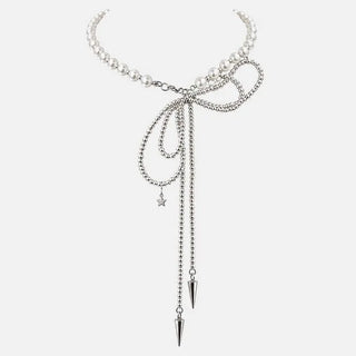 Level Ribbon Pearl Necklace