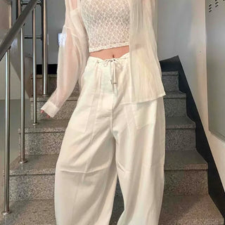 Bowl Linen Balloon Fit Stroke Long Pants
