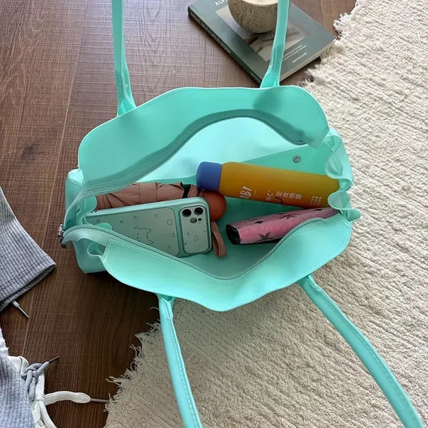Candy Pastel Jelly Shoulder Bag / Summer Bag Waterproof Bag Jelly Bag PVC Mint Core Y2K Vintage