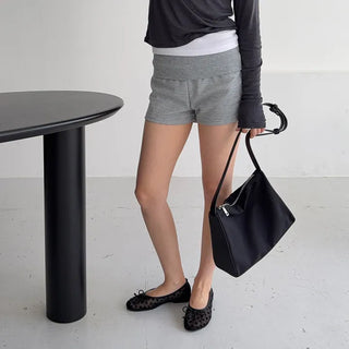Folding short pants   Summer shorts elastic waist pants