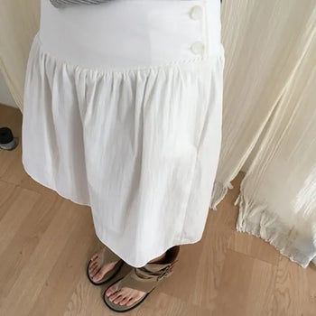 *Pinter Mood* Skin Midi Button Skirt