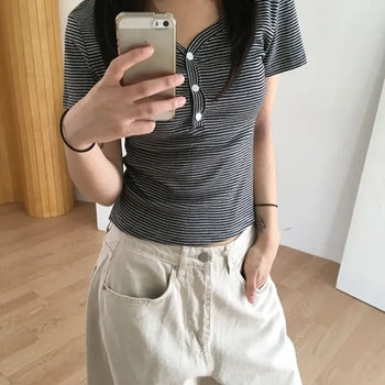 *Delicate Fit* Rini Fine Stripe Short Sleeve T-shirt