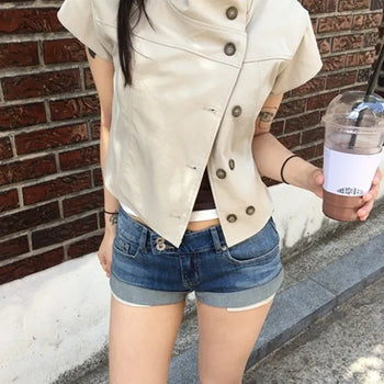 *High Quality/Made in Korea* High-Neck Trench Blouse