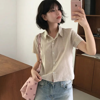 Tommy plaid short-sleeve shirt