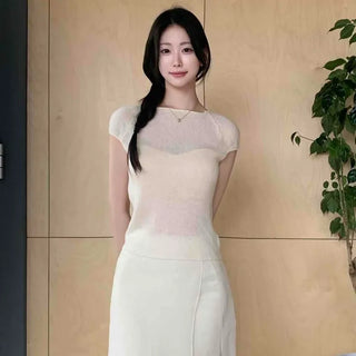 Slim Fit Button Plain Short Sleeve Daily