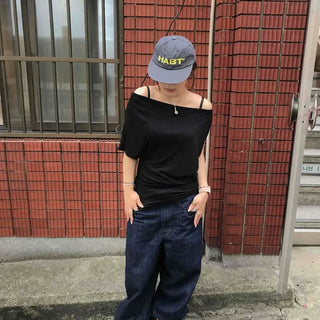 Plain Dolman Sleeve Loose Fit Daily Short Sleeve T-shirt