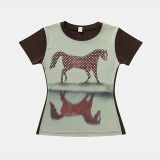 Dotted Horse Graphic Slim Tee