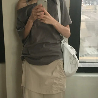Aven One-Shoulder Loose Fit Short Sleeve T-shirt