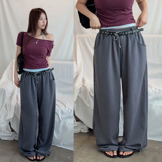 Kelsey Belt Set Elastic Wide Pants