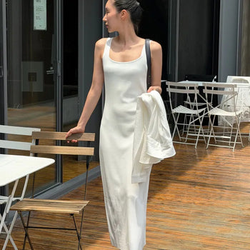SKIN Square Neck Sleeveless Long Dress