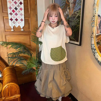 Chief Balloon Pumpkin String Cargo Midi Skirt