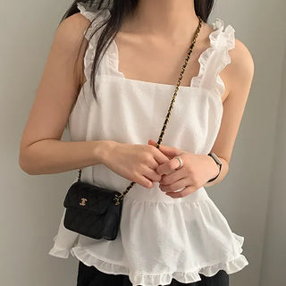Heber Frill Ribbon Bustier Sleeveless Blouse