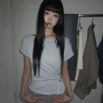 Shoto Wrap Button Short Sleeve T-shirt