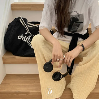 Fade Color Pleated Elastic Waist Pants