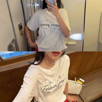 Bead lettering tee
