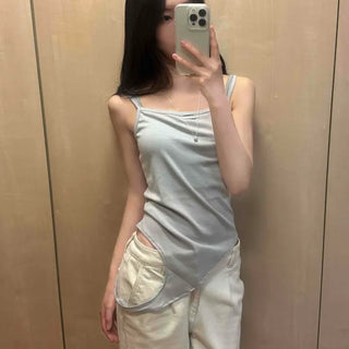 Sehi Strap Plain Fitted Slim Fit Daily Sleeveless