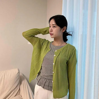 Morgan Punched Ribbed Loose Fit Cardigan