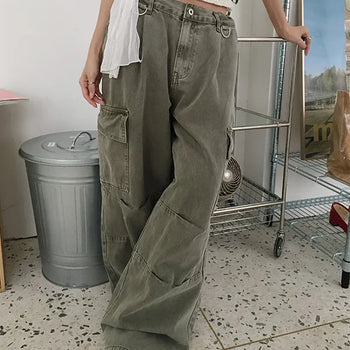 Porter Dyed Cotton Cargo Wide Pants