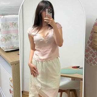 String Plain Regular Fit Cap Sleeve Daily Blouse