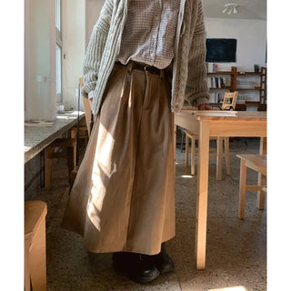 corduroy pin tuck skirt