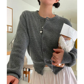 basic round cardigan