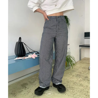 stripe lace pants