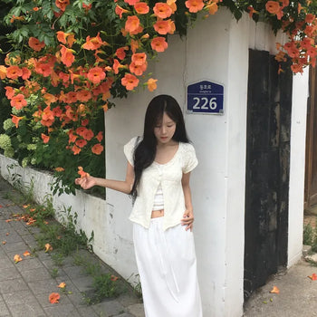 By Back Slit Summer Long Skirt
