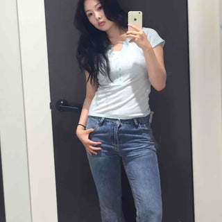 Washed Wide Straight Loose Fit Long Pants