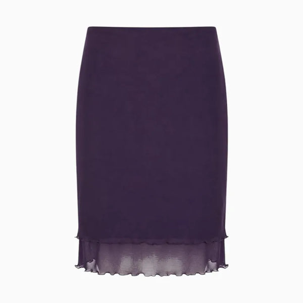 Plum Veil Midi Skirt