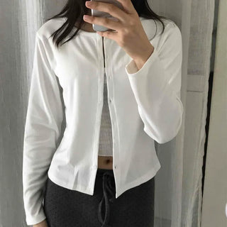Seti Button Plain Slim Fit Long Sleeve Daily Cardigan