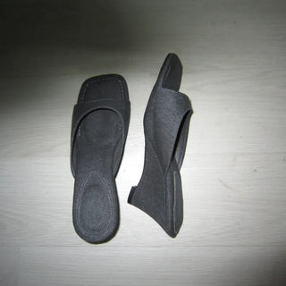 Canvas Wedge Mules