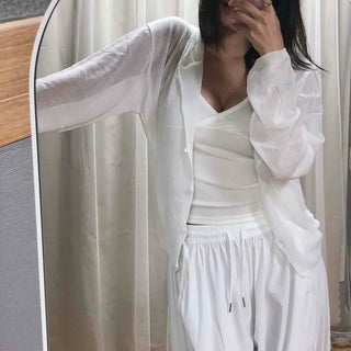 Button Plain Oversized Long Sleeve Daily Cardigan