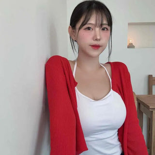 Button-down Plain Slim Fit Long Sleeve Cardigan