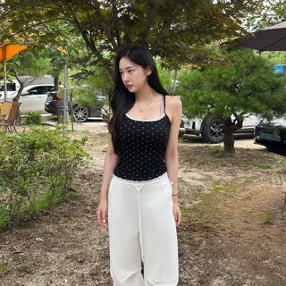 Strap Dot Slim Fit H-Line Sleeveless