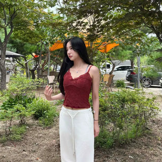 Strap Flower Slim Fit Sleeveless