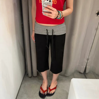 Capri Folding Elastic Pants