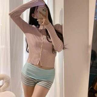 Color Block Stripe Straight Slim Fit Shorts