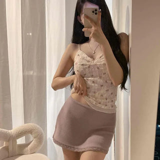 Relaxed Fit A-Line Feminine Daily Mini Skirt