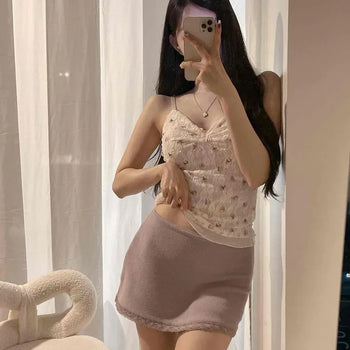 Relaxed Fit A-Line Feminine Daily Mini Skirt