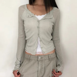 Rohin Frill Ribbed Cardigan