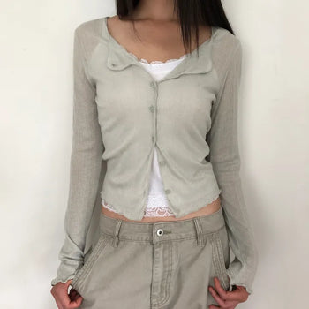 Rohin Frill Ribbed Cardigan
