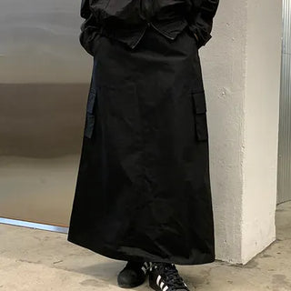 Duke Back Elastic Cargo Long Skirt