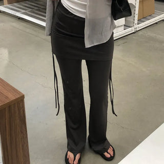Paz Slim Fit String Bootcut Double Wrap Pants