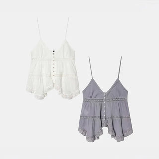 Lace Breeze Button Camisole Top
