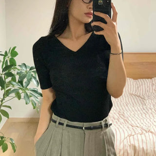 Plain Slim Fit Short Sleeve Daily