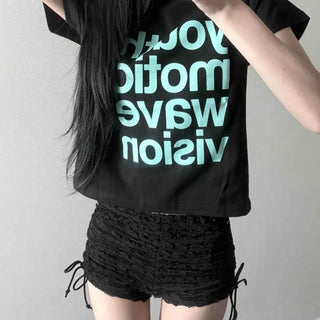100% Cotton☁︎︎*. Motion Big Lettering Short Sleeve T-shirt