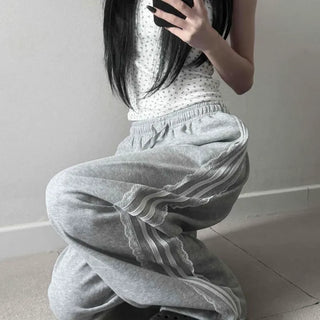 Loose Fit String Wide Straight Daily Training Bottoms