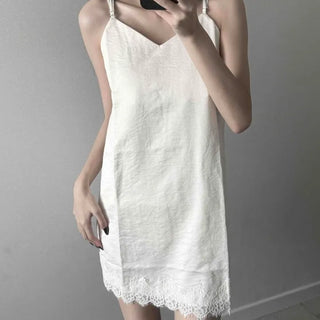 Strapped Loose Fit H-Line Plain Sleeveless Mini Dress
